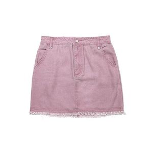 Magenta Denim Mini Skirt